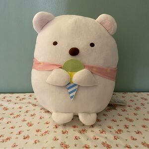NWT Large San-X Sumikkogurashi Shirokuma Ice Cream Bear Plush Toy